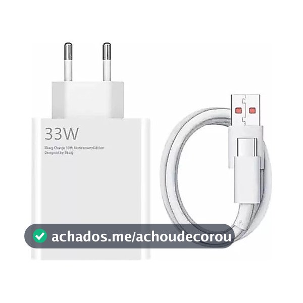 Carregador Mi Turbo 33w Para Xia Redmi Note 12 11 Poco X3