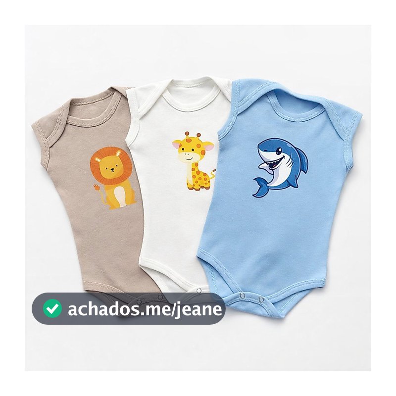 Kit com 3 Body de Bebê Infantil Regata Sem Manga Verão 100% Algodão.