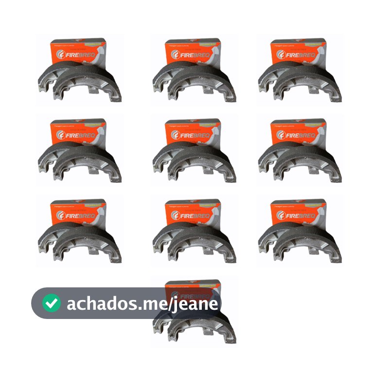 Kit 10 Pares Patins Lona De Freio 0,25 Honda Biz 125 Bros 125 150 Pop 100 Tras Firebreq