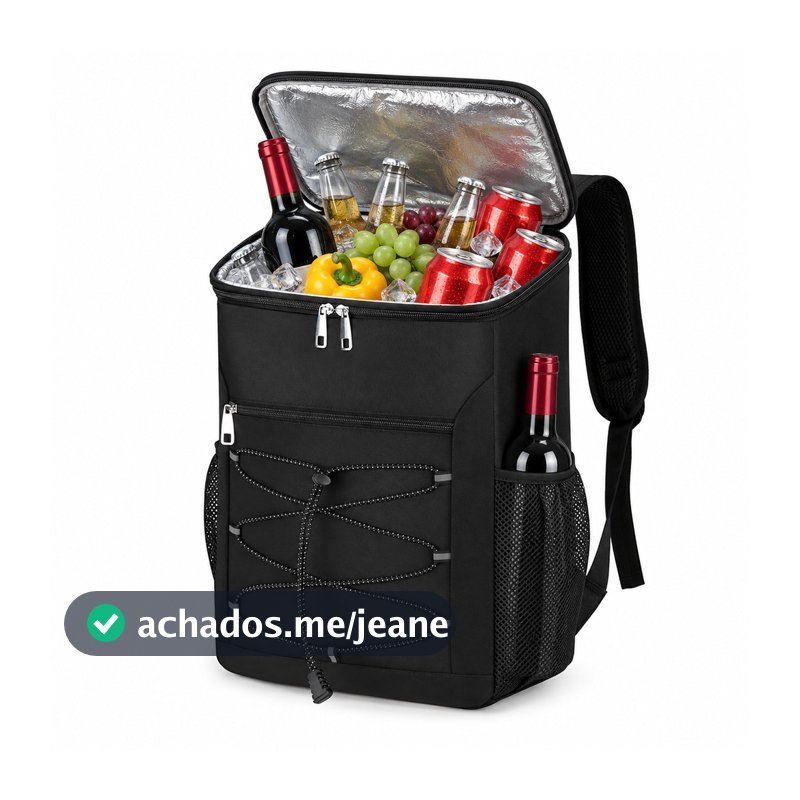 Mochila Térmica 30L para Camping e Piquenique Bolsa Térmica Grande com Bolsos Laterais Ideal para Praia e Viagem