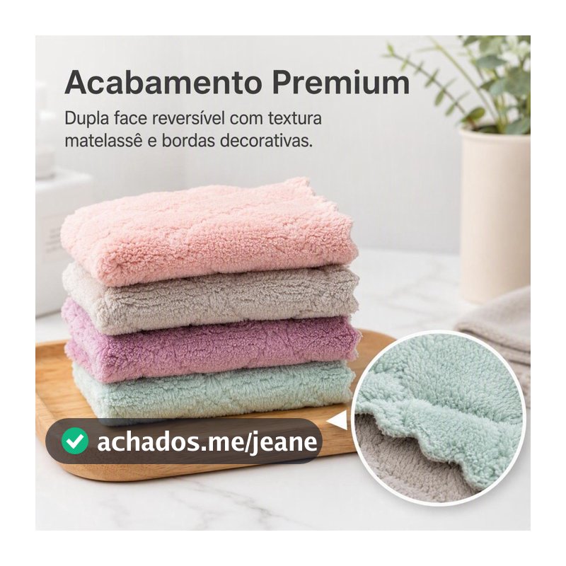 20 KIT Pano de Limpeza Microfibra com Super Absorção de Água
