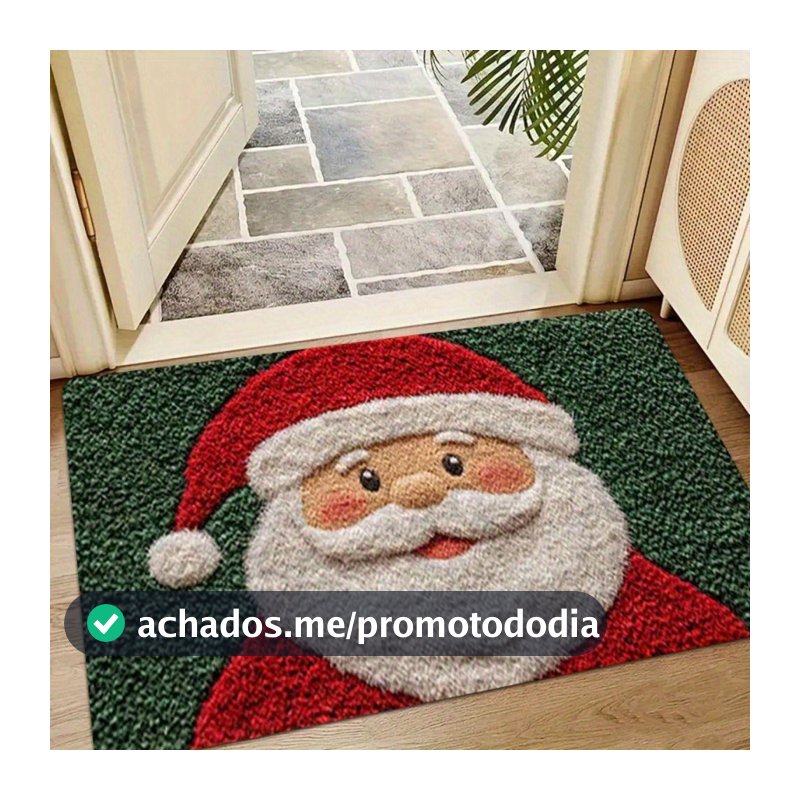 Tapete De Banheiro Porta De Natal Com Design De Papai Noel Absorvente De Água Pés De Decoração Antiderrapante Natalino