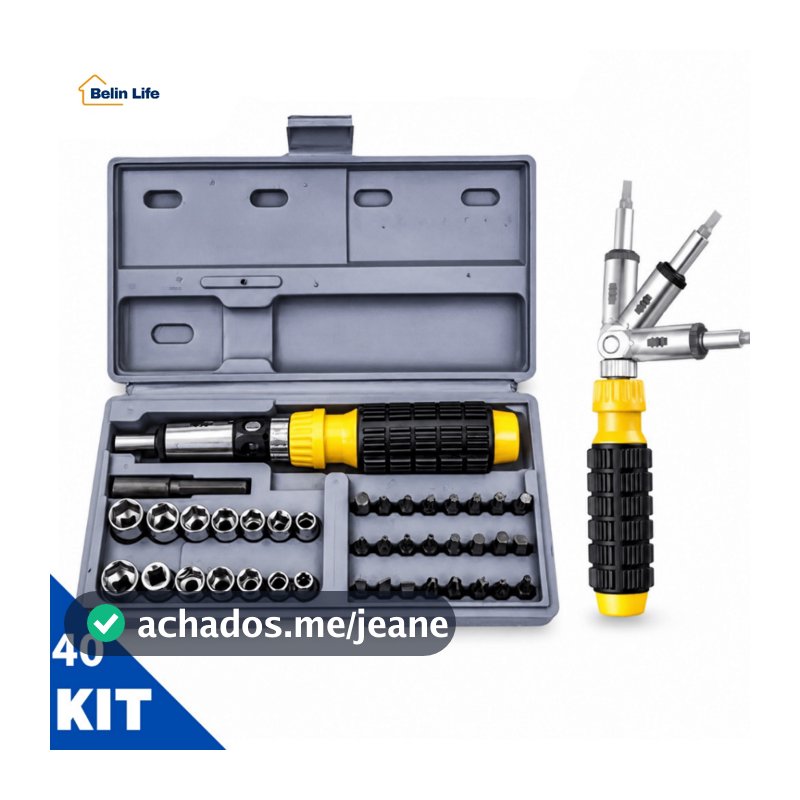 Kit Chave De Impacto Manual Reversível 38 Peças Com Maleta Para Mecânica LWJ-140