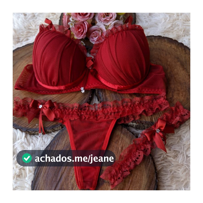 Conjunto Sutiã e Calcinha Sensual Fio Dental Lingerie Com Perneirinha