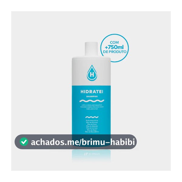 Shampoo Hidratei 1L | Hidratação Profunda e Controle do Frizz