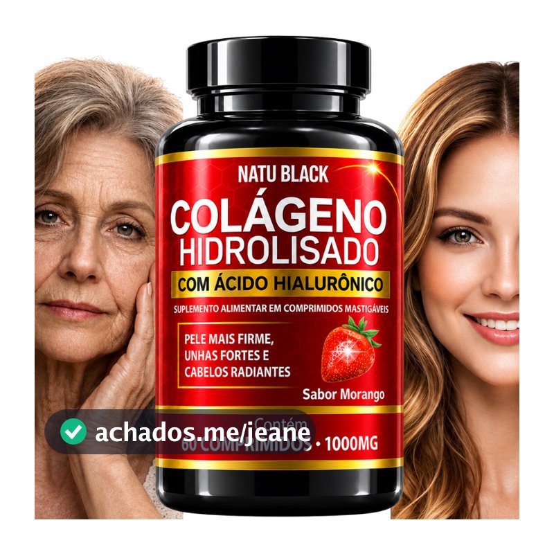 Colageno Hidrolisado com Ácido Hialurônico PELE UNHAS E CABELO -  POTE 30 DIAS DE USO