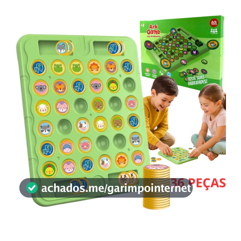 Jogo da Memória Com Tabuleiro Portátil Educacional Pedagógico Concentração Brinquedo Criança