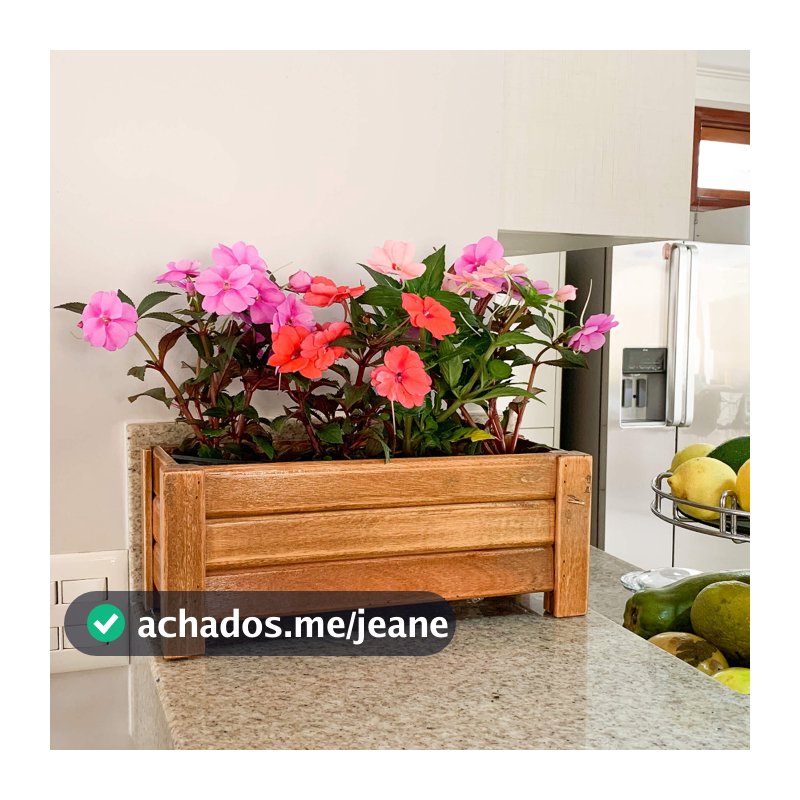 Vaso Jardineira para Plantas Floreira de Madeira Ripada 50cm