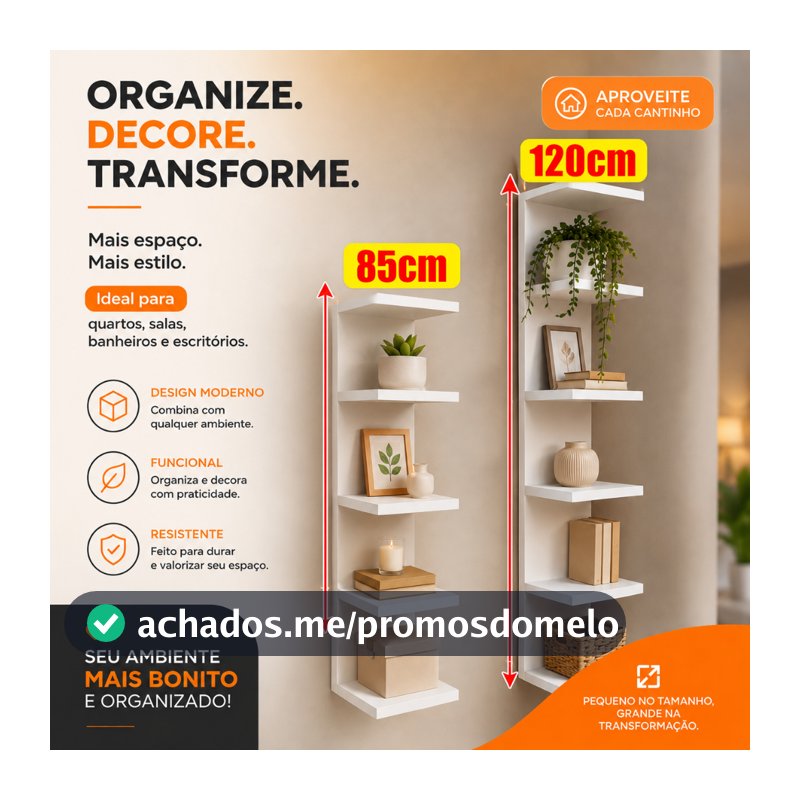 Torre Prateleira Estante Mdf 120 cm e 85 cm Multiuso Closet Organizador Sapateira Decorativo Resistente