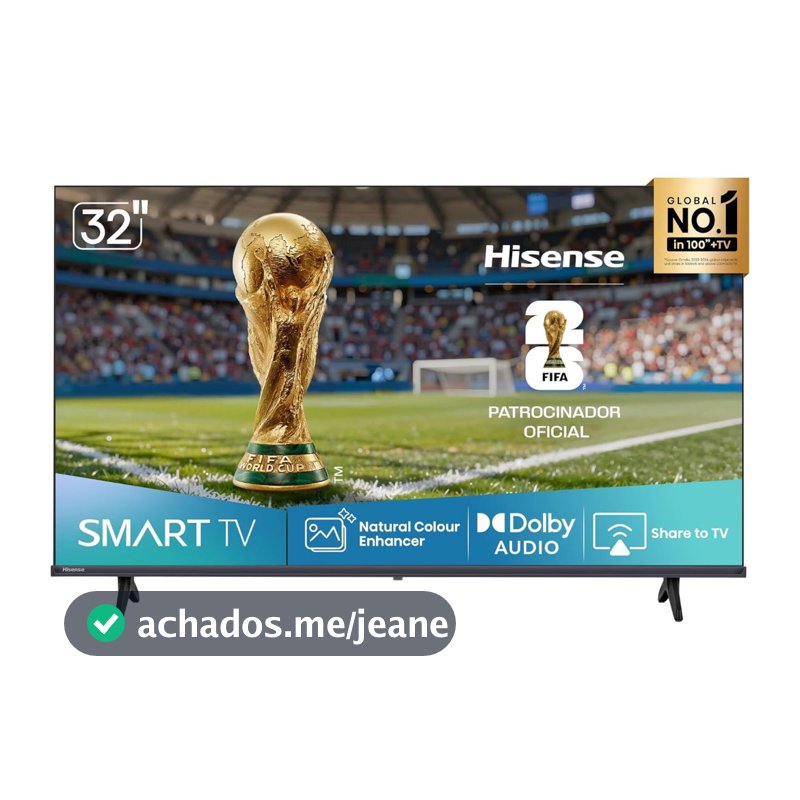 Smart TV Hisense DLED HD 32" 32A4NV Processador AI HDR10 Alexa Google Home