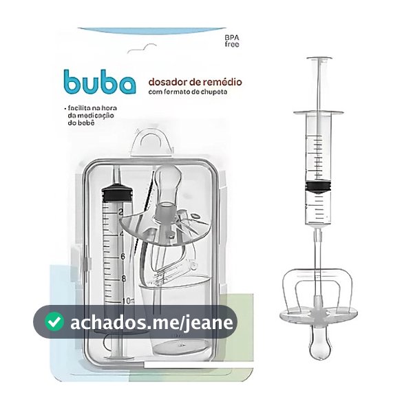 Dosador De Remédio + Copinho + Chupeta + Estojo Buba Bebê Remedio Infantil Bebe Maternidade Criança