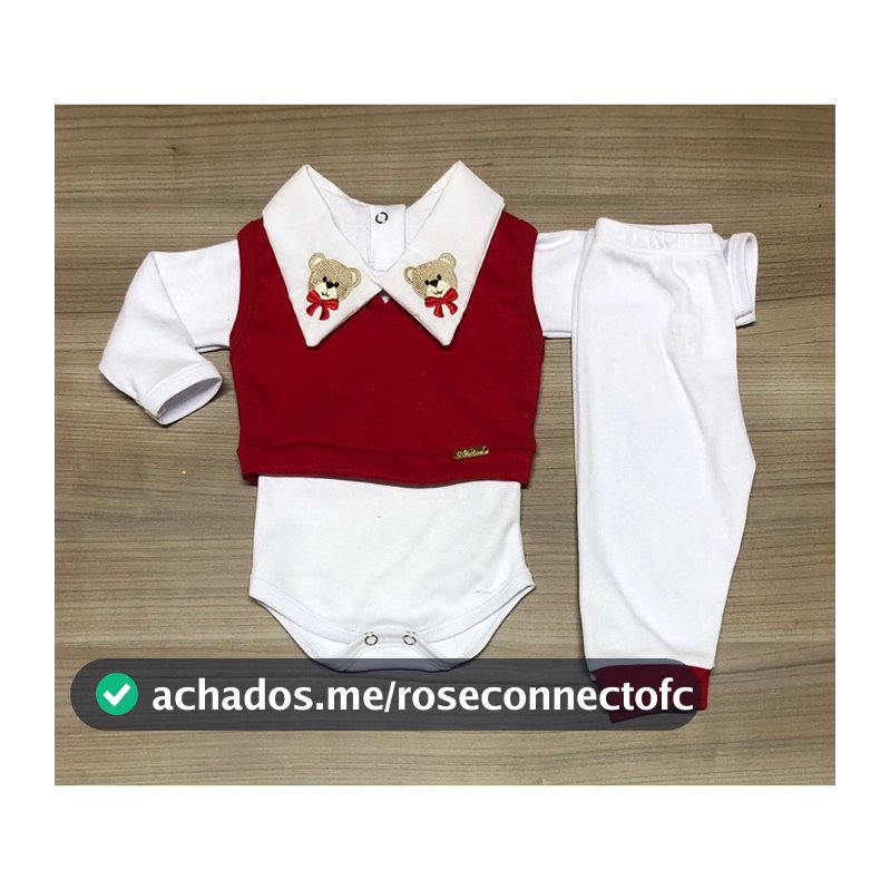 Conjunto pagão ursinho com 3 peças