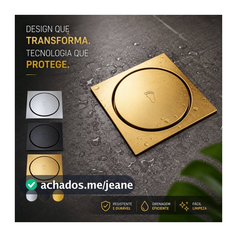 Ralo Inteligente Click Pop Up Smart Click Drain Stainless Steel Bathroom Floor Anti-Odor Seals 10x10