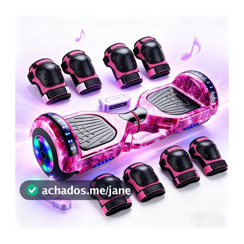 🔥Hoverboard Elétrico Bivolt Infantil & Adulto Bluetooth LEDs Coloridos Autonomia15km Com equipamento de proteção