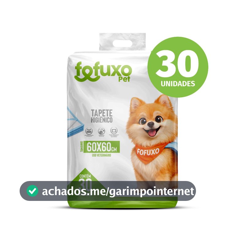 Tapete Higiênico Slim Fofuxo 30 Unidades 60cm x 60cm | Cães Todos os Portes Fralda Pet Xixi