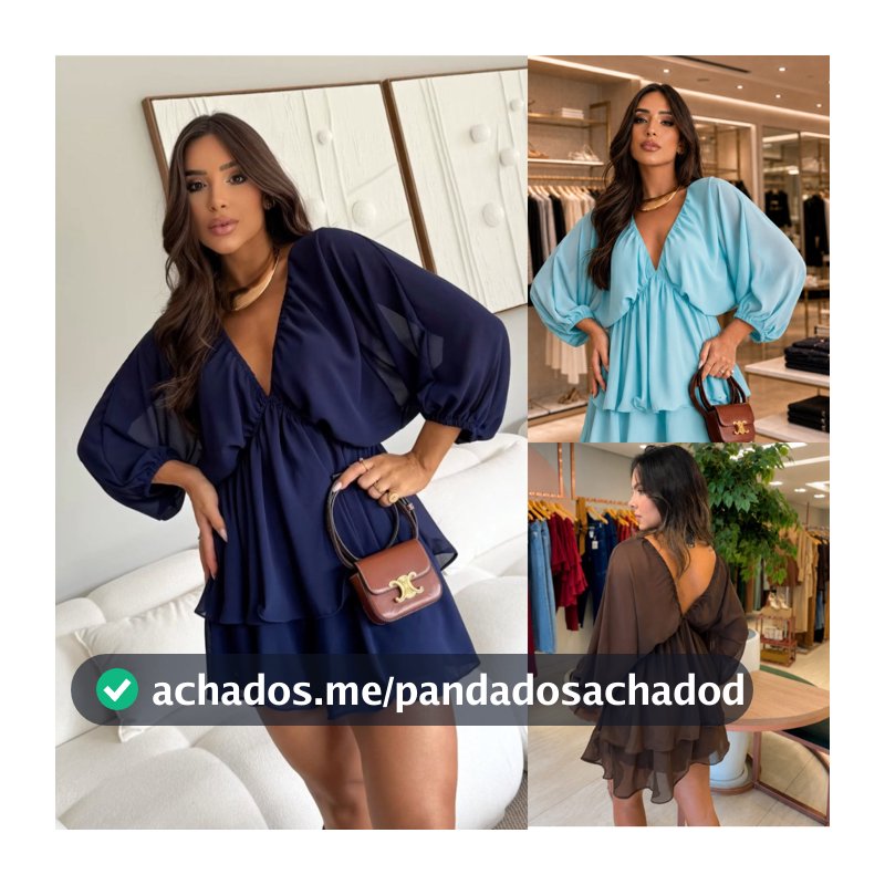 Vestido Macaquinho Feminino Sofia Boho Chic Franzido Decote V Soltinho Manga Longa Chiffon  Verão