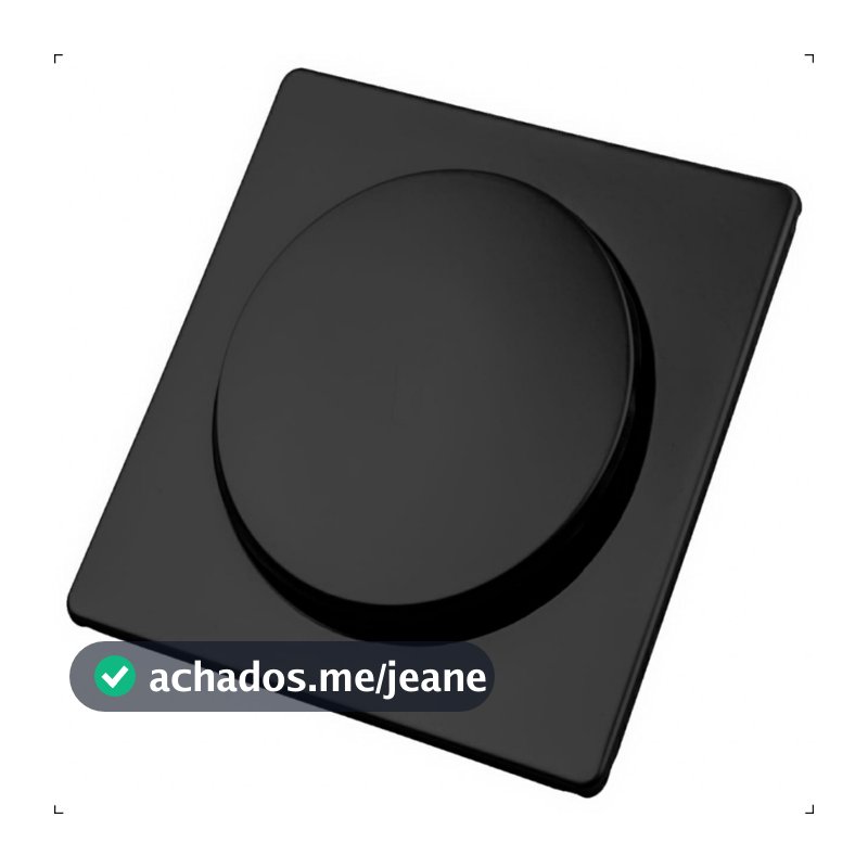 Ralo Click 15x15 Preto em Aço Inox Quadrado Inteligente Para Banheiro