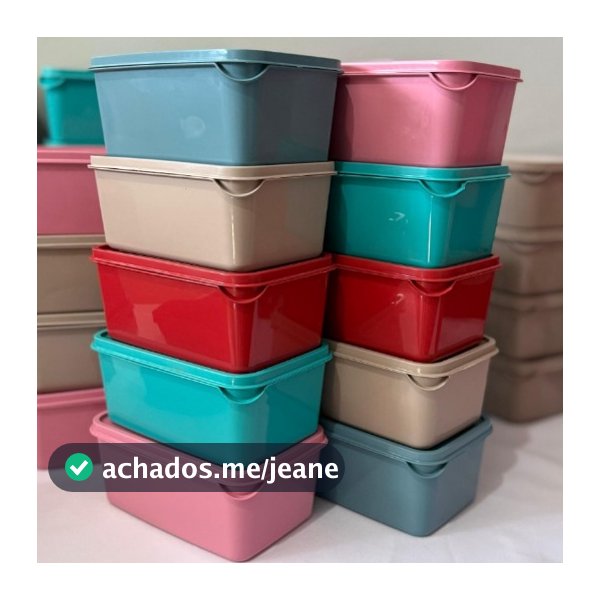 Kit 10 Potes Plásticos 1 Litro com Tampa – Marmita, Freezer, Micro-ondas, Reutilizável, Empilhável