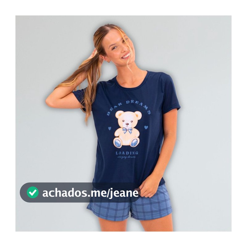 Pijama Feminino Verão Leve Macio Confortável Dormir P ao GG