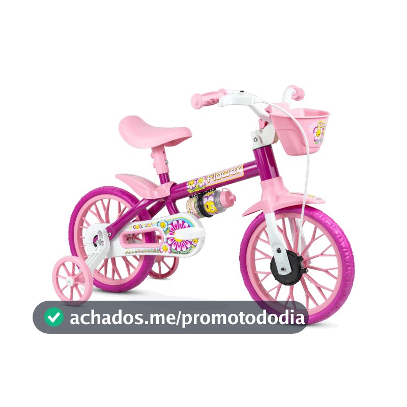 Bicicleta Bike Criança 2 A 5 Anos Aro 12 Nathor Infantil Rosa C/ Rodinha Menina e Menino