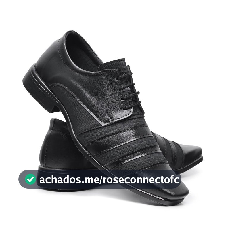 Sapato Social Masculino Couro Sintético De Amarrar Preto