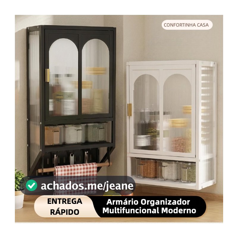 Organizador de Parede Transparente Porta Temperos para Cozinha