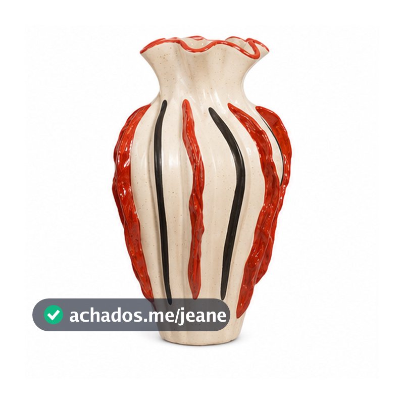 Vaso Decorativo Cerâmica Vermelho 22,7x38cm Tuut 32417