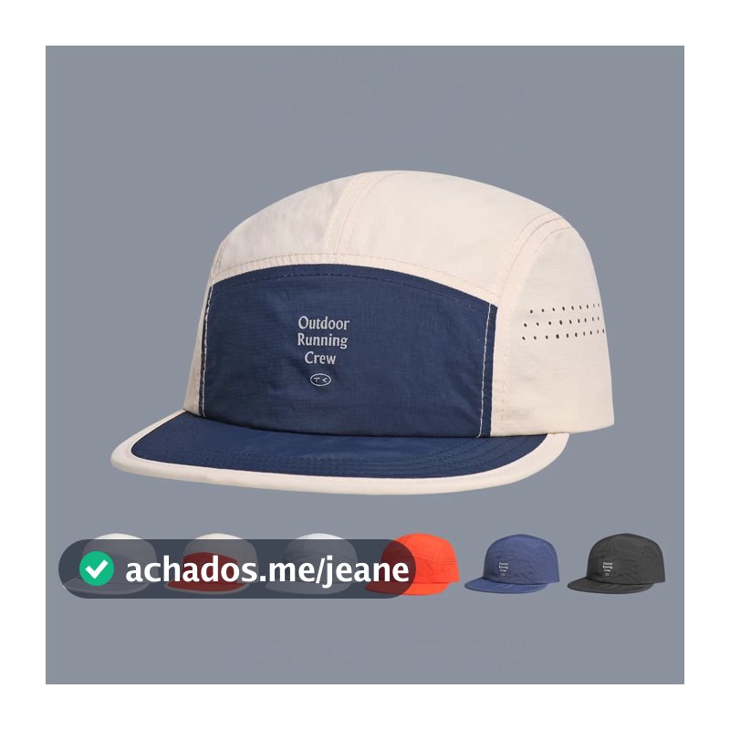 Boné Masculino Five Panel Bordado Malha para Masculino Feminino Praia Corrida Ciclismo Estilo Moda Uso Diário Chapéu