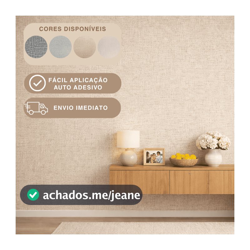 Papel de Parede Efeito Linho Texturizado Adesivo Lavável 5/10M AutoColante Sala Quarto Móveis