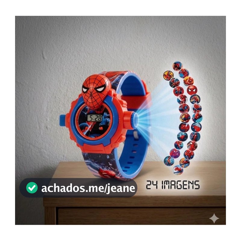 Relógio Homem Aranha Projetor De Imagens Para Crianças Acima de 5 Anos