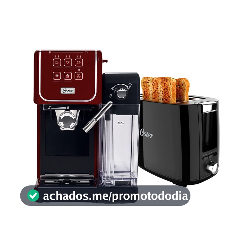Kit Cafeteira PrimaLatte Touch Red e Torradeira Oster