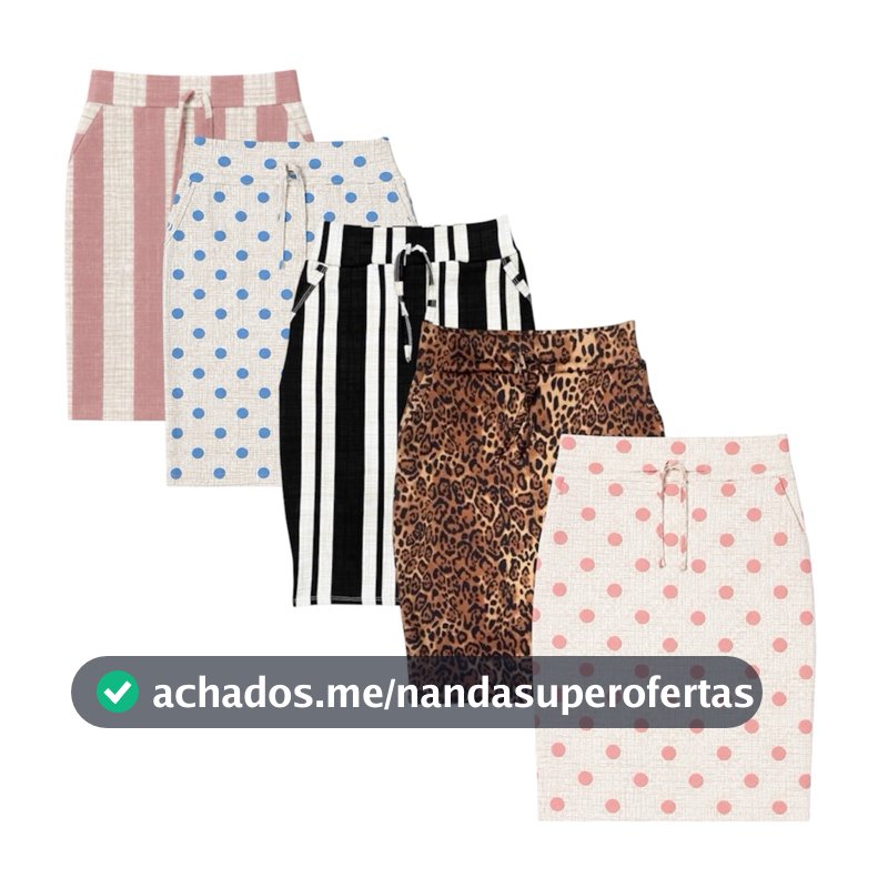 kit 5 saias moda evangelica do M ao GG com bolsos cintura alta moda cristã gospel elegante casual