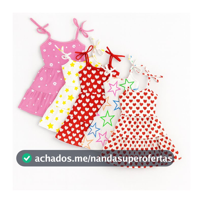 Kit 3 Vestidos Infantis Menina Estampado Alça de Amarrar Verão ENVIO CORES E ESTAMPA SORTIDAS