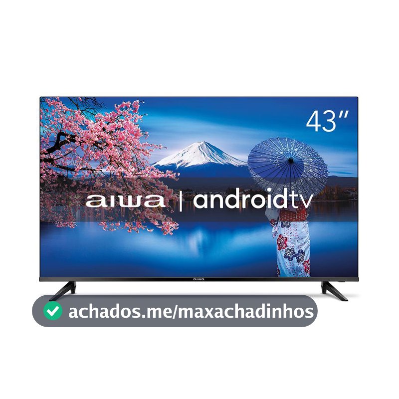 Smart TV AIWA 43” Android Full HD Borda Ultrafina HDR10 Dolby Áudio AWS-TV-43-BL-02-A