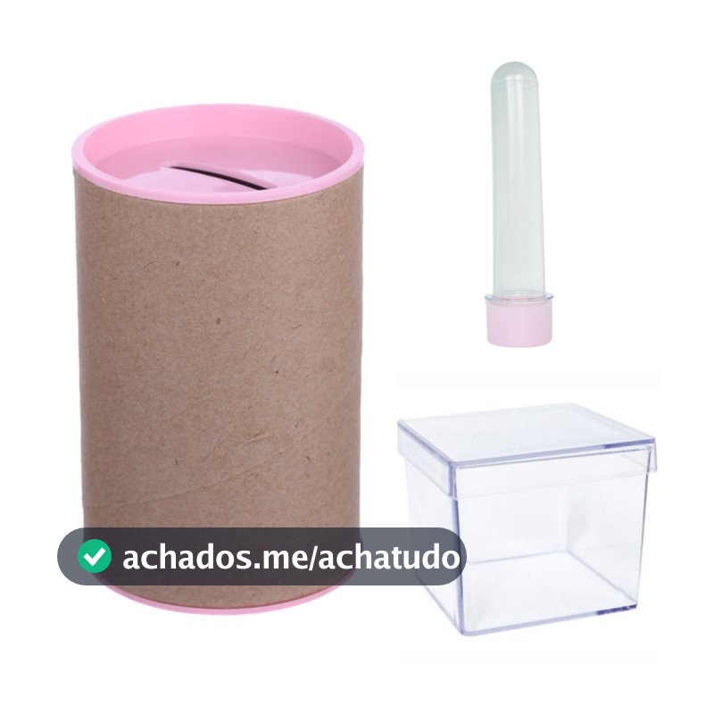 Kit Festa- 150 itens - 50 Cofrinhos 10x06 + 50 Tubete 13cm +50 Caixinhas 5x5 - Lembrancinhas de luxo