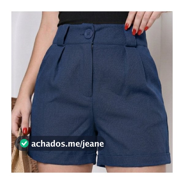 Shorts Alfaiataria Elegante Cintura alta Fecho Frontal com Ziper e Botão e Bolsos Laterais
