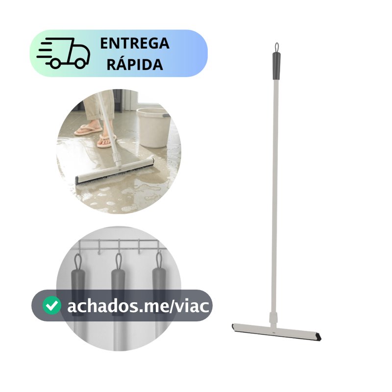 Rodo de Limpeza Multiuso Com Cabo Inox Borracha Em EVA Alta Qualidade e Gancho Para Pendurar Flow OU