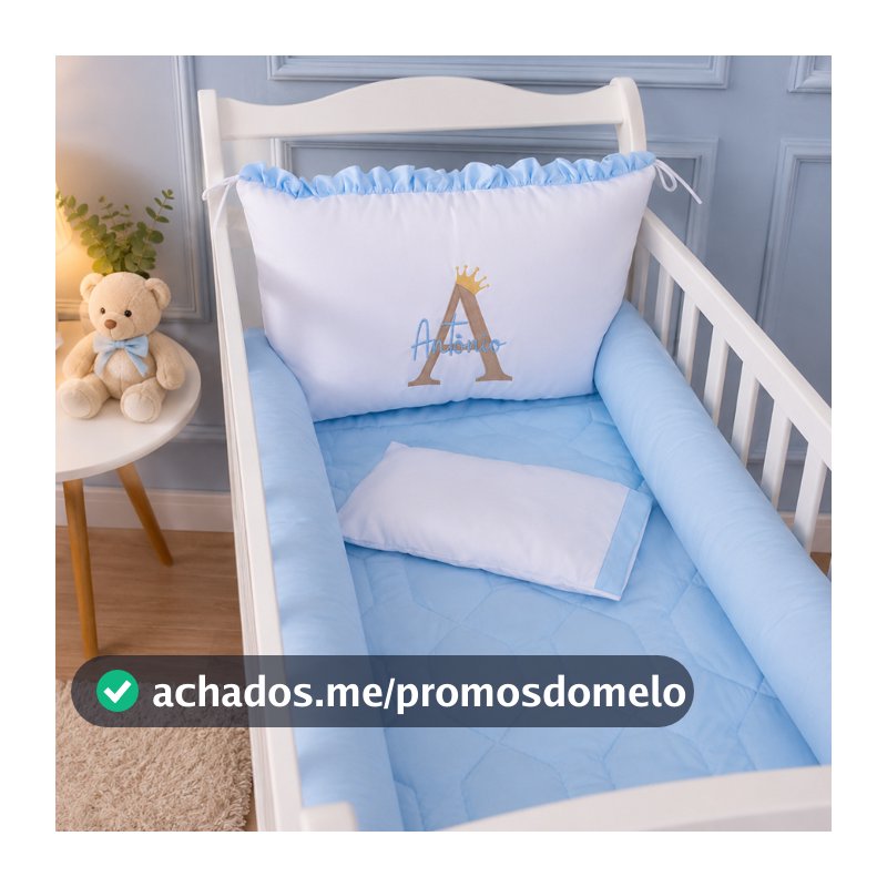 Kit Berço Americano Microfibra Personalizado Menino/Menina - 06 Peças