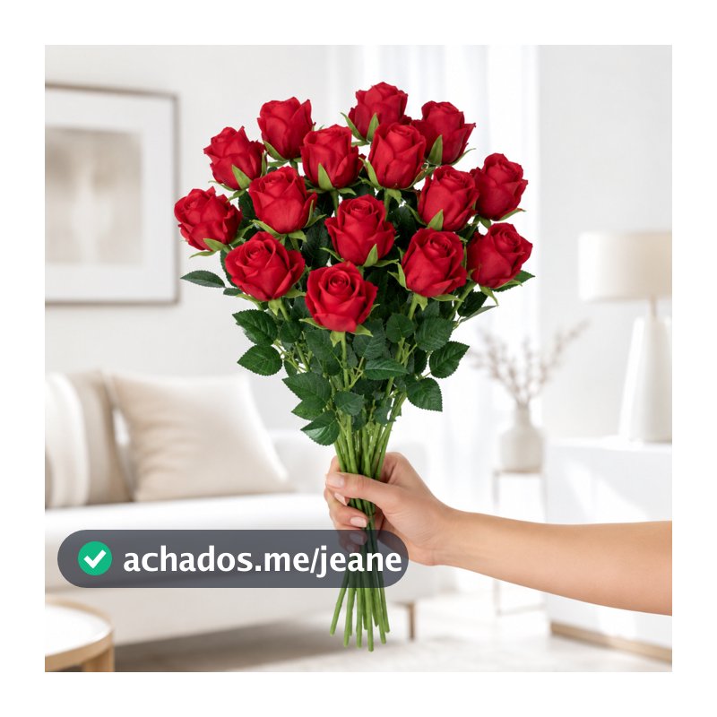 Buque Rosas Artificiais Aveludada 50cm Vermelha Decoração Kit 10/15 Unidades
