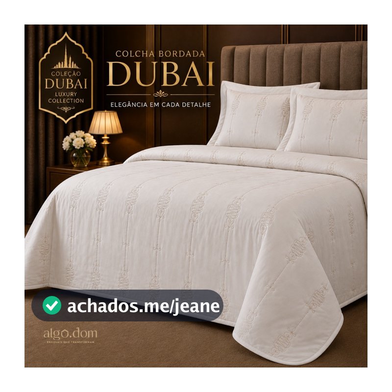Colcha Cobre Leito Bordada Luxo 400 Fios Macio Dubai Padrão Hotel