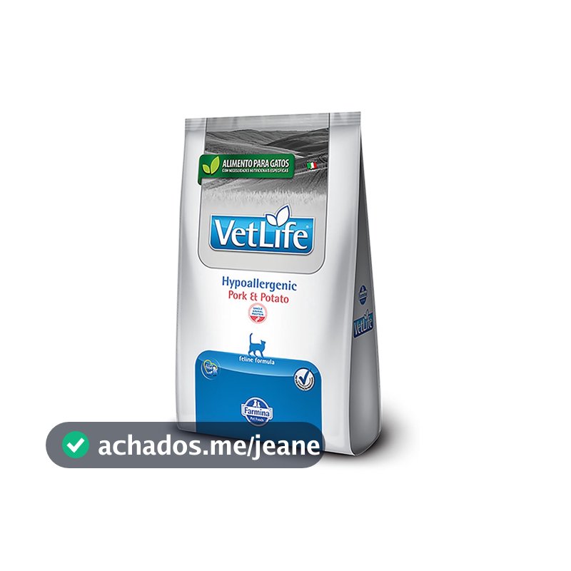 Ração Vet Life Gatos Hypoallergenic Porco e Batata 2kg