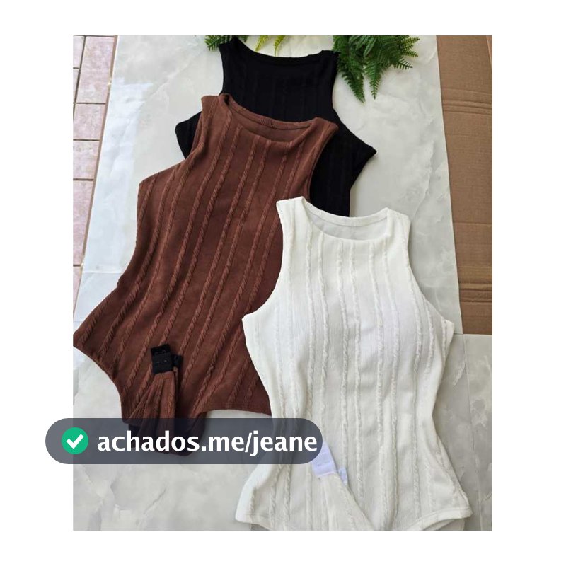 Body Regata Feminino Bory com Bojo Tecido Ribana Prime CONFORTAVEL