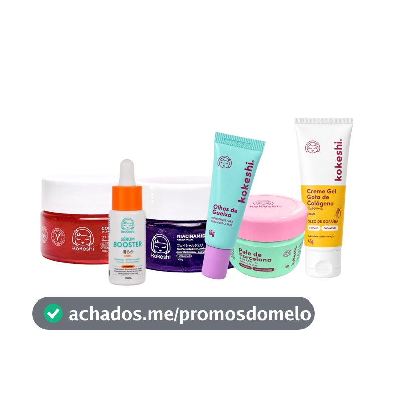 Kit Skincare Kokeshi Cosméticos Completo 6 Itens Hidratação e Tratamento Facial