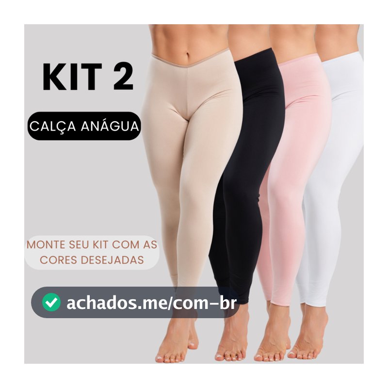 Kit 2 Calça Anágua Antiatrito Segunda Pele Conforto Proteção Lingerie Usar Por Baixo Evita Transparência DRB Modas