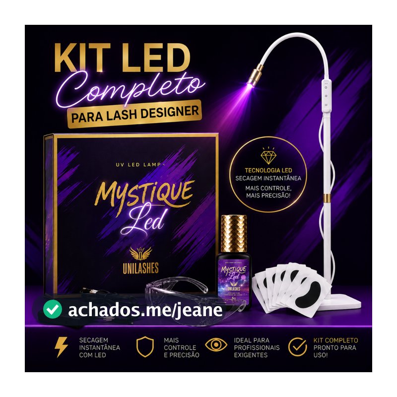 kit led chão lash para extensão de cílios luminária UV cola mystique led óculos pads proteção