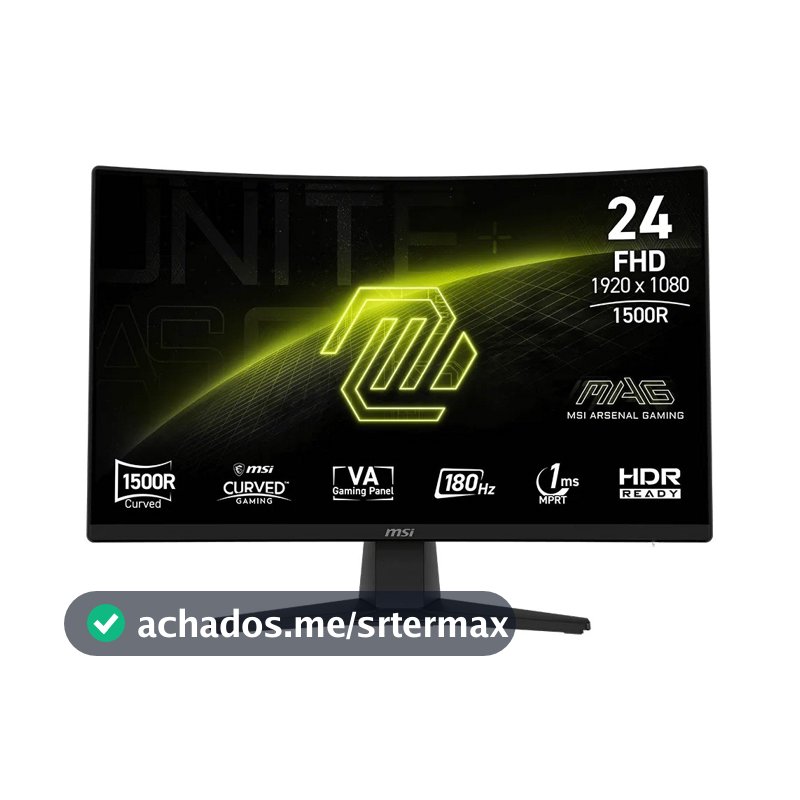 Monitor Gamer MSI MAG 242C, 23.6'', Full HD, 180Hz - 9S6-3BC31T-004