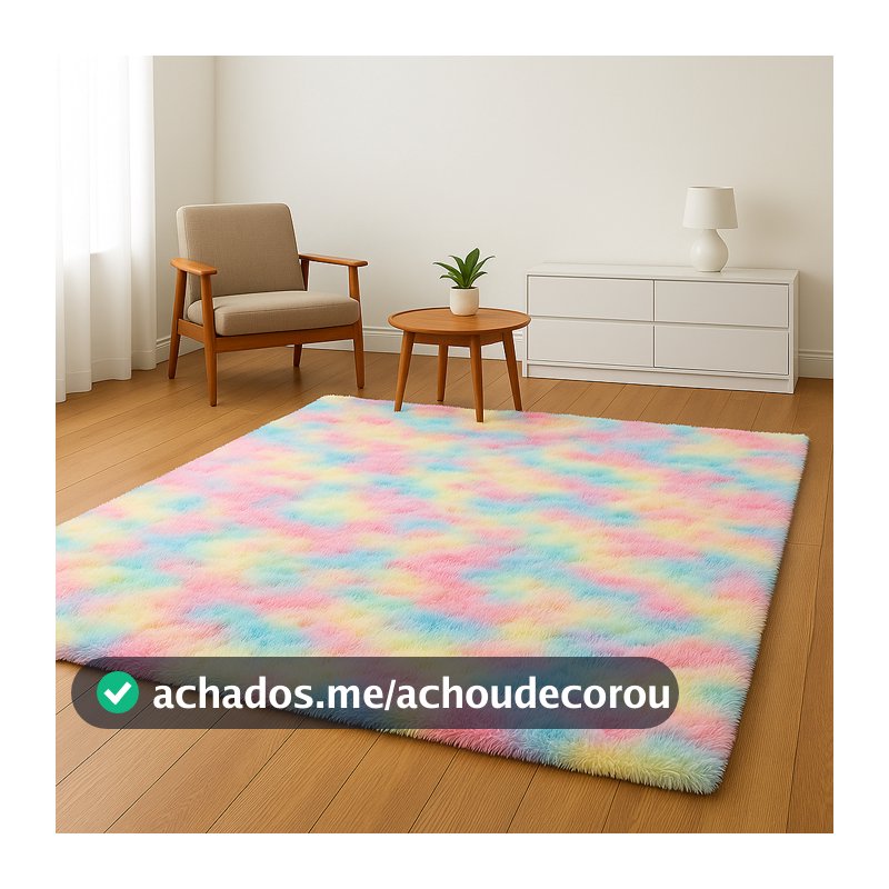 Tapete Felpudo Para Sala E Quarto Vários Tamanhos Grande e Pequeno Peludo