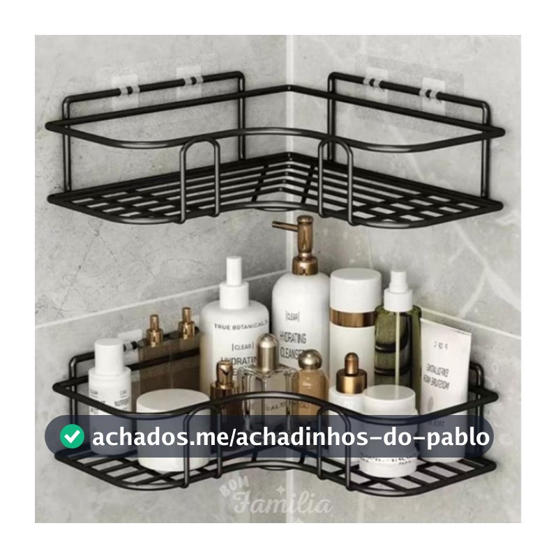 Kit Com 2 Suporte  De Canto  Com adesivos  Para Shampoo E Sabonete - BNVT