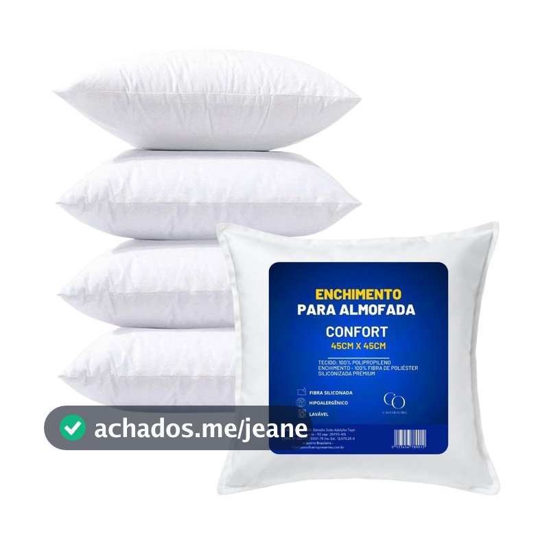 Almofadas Decorativas Para Sofá Cheias Kit 2 4 6 10 Unidades Fibra Siliconada Tamanho 45x45