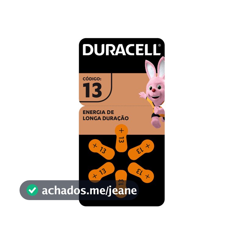 Pilha Duracell Auditiva 13 C/ 6 Unidades